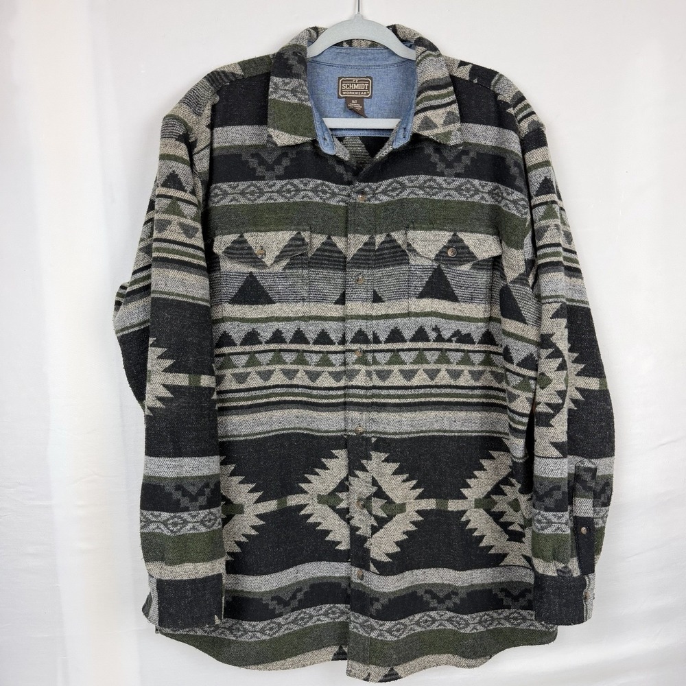 C.E. Schmidt Workwear XLT Wool Blend Aztec Western Shacket Jacket USA